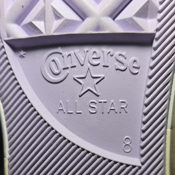 Converse Black High Top Sneakers with Cream, Orange & Purple Trim - Picture 10 of 14